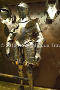 One of many suits of armor on display