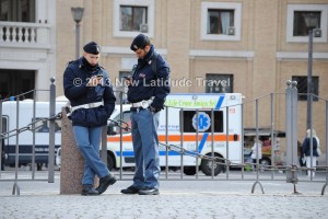 Two cops hard at work - just outside St Peter's Square
