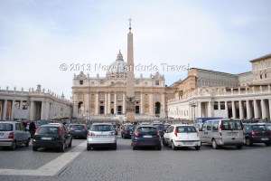 Facing the front of St Peter's Basilica